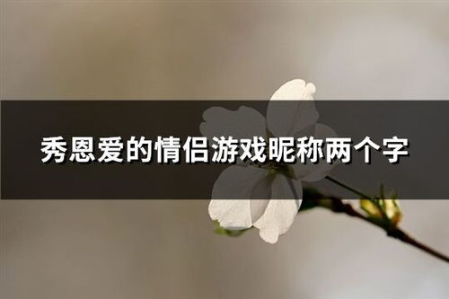 两字的情侣游戏名字,爱情游戏新篇章(图3) 两字的情侣游戏名字,爱情游戏新篇章(图3)